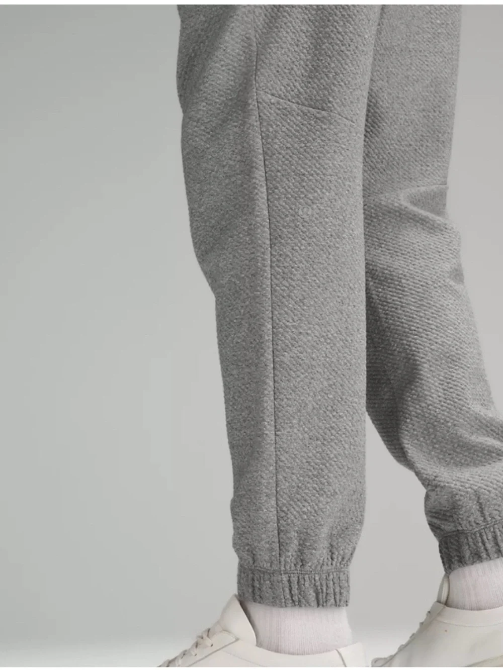 Lululemon Men’s Textured Double-Knit Cotton Jogger In Light Gray Size S Athletic